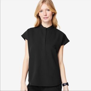 FIGS Black Rafaela Top EUC